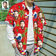 Load image into Gallery viewer, Custom Face Surfing Santa Hawaiian Shirt – Personalized Christmas Gift for Men