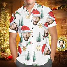 Load image into Gallery viewer, Custom Face Christmas Hawaiian Shirt – Personalized Santa Hat Design