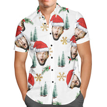 Load image into Gallery viewer, Custom Face Christmas Hawaiian Shirt – Personalized Santa Hat Design