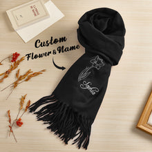 Load image into Gallery viewer, Personalized Birth Month Flower Name Scarf – Unique Christmas Gift