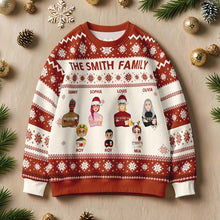 Load image into Gallery viewer, Personalized Cartoon Christmas Ugly Sweater โ Funny Gift for Family or Friends