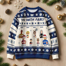 Load image into Gallery viewer, Personalized Cartoon Christmas Ugly Sweater โ Funny Gift for Family or Friends