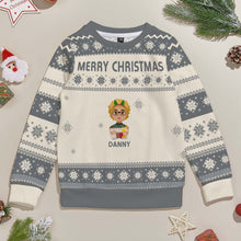 Load image into Gallery viewer, Personalized Christmas Cartoon Ugly Sweater โ Unisex Kids Christmas Gift