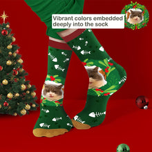 Load image into Gallery viewer, Custom Mistletoe & Fishbone Christmas Socks – Personalized Holiday Gift for Her