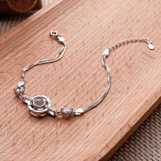 Personalized Photo Projection Bracelet – Roman Numerals Elegant Bracelet for Her