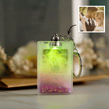 Load image into Gallery viewer, Custom Photo Quicksand Keychain with Scannable Music Code & LED Light