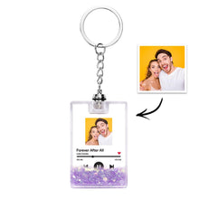 Load image into Gallery viewer, Custom Photo Quicksand Keychain with Scannable Music Code & LED Light