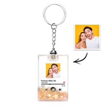 Load image into Gallery viewer, Custom Photo Quicksand Keychain with Scannable Music Code & LED Light