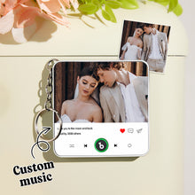 Load image into Gallery viewer, FridgeBeats Custom Photo & Text Music Keychain – Playable Music Box Bag Charm