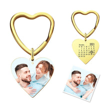 Load image into Gallery viewer, Engraved Photo Keychain – Personalized Heart Design