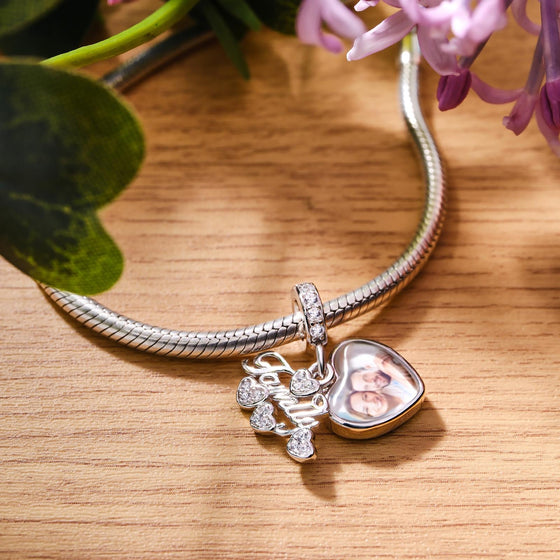 Personalized Heart Photo Charm – Creative Gift for Family