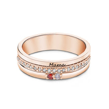 Load image into Gallery viewer, Personalized Birthstone Ring – Engraved Text Jewelry Gift for Women