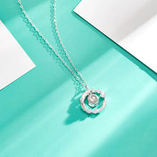 Load image into Gallery viewer, Custom Wreath Photo Projection Necklace – 925 Sterling Silver