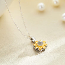 Load image into Gallery viewer, Custom Sunflower Projection Photo Necklace – 925 Sterling Silver