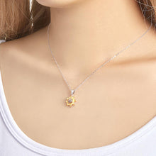 Load image into Gallery viewer, Custom Sunflower Projection Photo Necklace – 925 Sterling Silver
