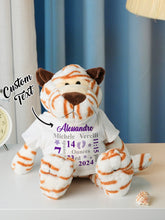 Load image into Gallery viewer, Personalized Animal Plush Stuffed Toy – Baby Birth Announcement Gift