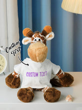 Load image into Gallery viewer, Personalized Animal Plush Stuffed Toy – Baby Birth Announcement Gift