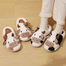 Load image into Gallery viewer, Cozy Cow Cotton Slippers – Warm Cartoon Animal House Footwear