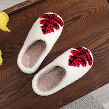 Load image into Gallery viewer, Red Christmas Tree Cotton Slippers – Cozy Holiday Home Shoes