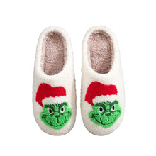 Load image into Gallery viewer, Christmas Grinch Cotton Slippers – Cozy Holiday Home Shoes