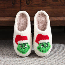 Load image into Gallery viewer, Christmas Grinch Cotton Slippers – Cozy Holiday Home Shoes