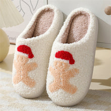 Load image into Gallery viewer, Christmas Gingerbread Man Cotton Slippers – Santa Claus Home Shoes