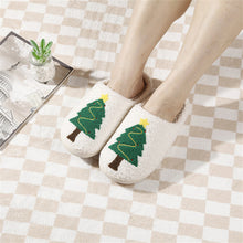 Load image into Gallery viewer, Christmas Tree Cotton Slippers – Cozy Holiday Home Shoes