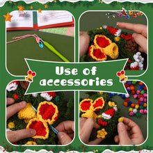 Load image into Gallery viewer, Christmas Wreath DIY Crochet Kit for Beginners – Gift for Adults & Kids