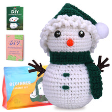 Load image into Gallery viewer, Christmas Snowman DIY Crochet Kit for Beginners – Gift for Adults & Kids