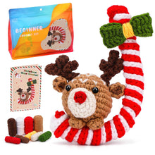 Load image into Gallery viewer, Christmas Crutch Deer DIY Crochet Kit for Beginners – For Adults & Kids