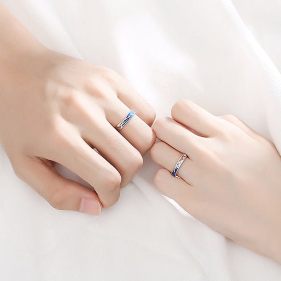 Meteor Star Couple Rings – Adjustable Matching Jewelry Gift
