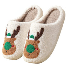 Load image into Gallery viewer, Cute Reindeer Christmas Slippers – Cozy Holiday Footwear