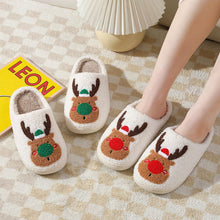 Load image into Gallery viewer, Cute Reindeer Christmas Slippers – Cozy Holiday Footwear