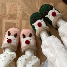 Load image into Gallery viewer, Christmas Elk Slippers – Cozy Comfortable Cotton Holiday Footwear