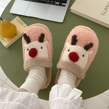 Load image into Gallery viewer, Christmas Elk Slippers – Cozy Comfortable Cotton Holiday Footwear
