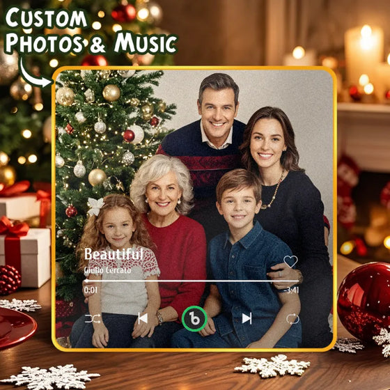 FridgeBeats Framed 4.0 Custom Music Photo Fridge Magnet – Personalized Christmas Gift for Family