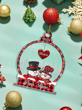 Load image into Gallery viewer, Personalized Snowman Family Name Christmas Ornament – Snowball Family Gift