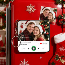 Load image into Gallery viewer, FridgeBeats Custom Photo & Text Music Keychain – Playable Music Box Bag Charm