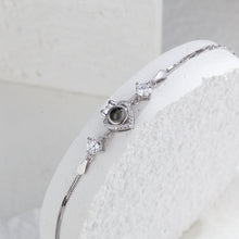 Load image into Gallery viewer, Personalized Bow Heart Projection Bracelet – 925 Sterling Silver