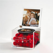 Load image into Gallery viewer, Personalized Mini Music Record Player with Custom Photo and Light Acrylic Box