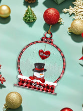 Load image into Gallery viewer, Personalized Snowman Family Name Christmas Ornament – Snowball Gift for Grandma & Grandpa