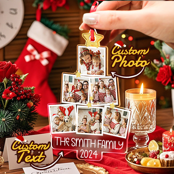 Personalized Photo Christmas Tree Ornament – Custom Family Keepsake