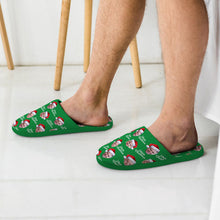 Load image into Gallery viewer, Custom Unisex Christmas Slippers – Personalized Green Cotton House Slippers