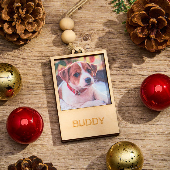 Personalized Photo Wooden Frame Ornament for Christmas Gifts