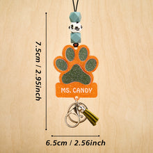 Load image into Gallery viewer, Personalized Glitter Paw ID Badge Lanyard with Text Beads and Tassels for Teachers and Pet Lovers