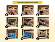 Load image into Gallery viewer, Custom Photo Flipbook Frame Animation Machine Hand-cranked Detachable Photos Flipbook Box Photo Album with Light Anniversary Gifts