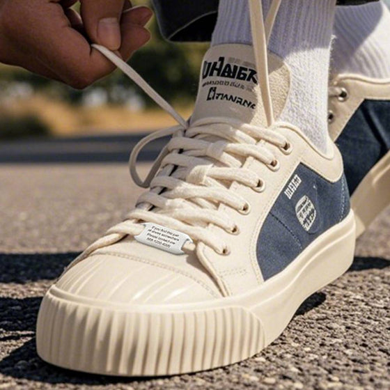 Personalized Stainless Steel Shoe Tag ID with Engraved Text for Runners and Cyclists