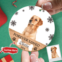 Load image into Gallery viewer, Personalized Memorial Dog Photo Christmas Ornament