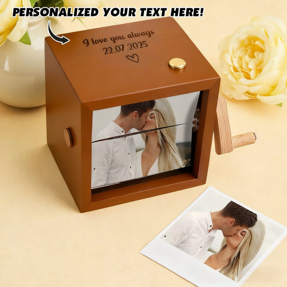 Custom Photo Text & Music Flipbook Frame – Romantic Hand-Crank Keepsake