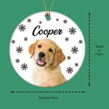 Load image into Gallery viewer, Personalized Pet Photo Christmas Ornament with Name | Gift for Pet Lovers